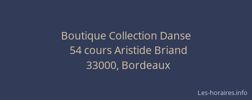 Boutique Collection Danse