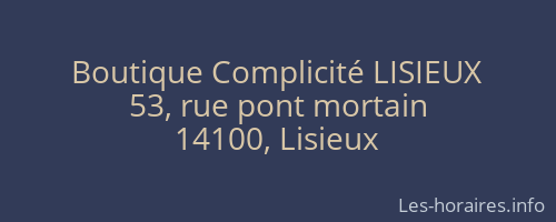 Boutique Complicité LISIEUX