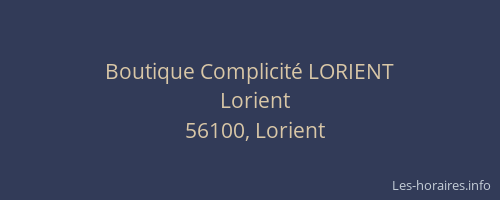 Boutique Complicité LORIENT