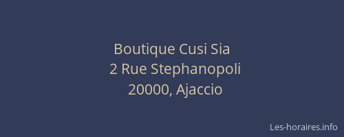 Boutique Cusi Sia