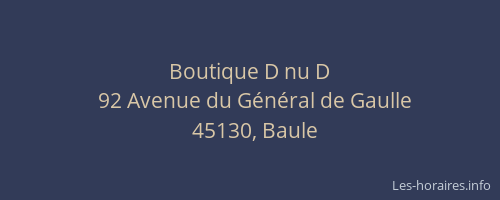 Boutique D nu D