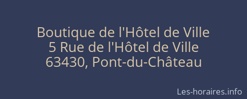 Boutique de l'Hôtel de Ville