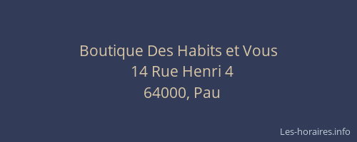 Boutique Des Habits et Vous