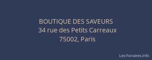 BOUTIQUE DES SAVEURS