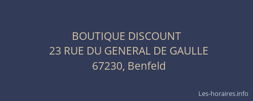 BOUTIQUE DISCOUNT