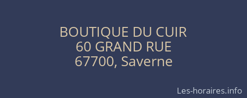 BOUTIQUE DU CUIR