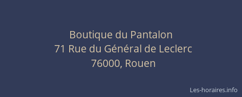 Boutique du Pantalon