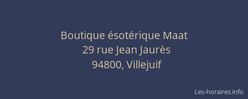 Boutique &eacute;sot&eacute;rique Maat