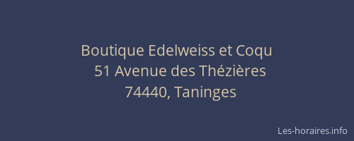 Boutique Edelweiss et Coqu