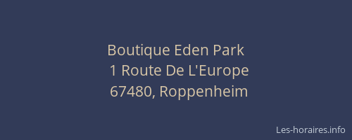 Boutique Eden Park