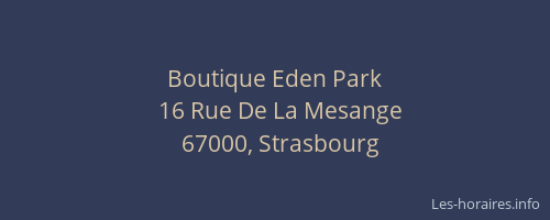 Boutique Eden Park