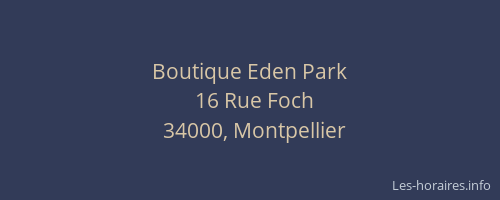 Boutique Eden Park