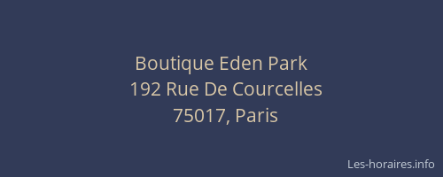Boutique Eden Park
