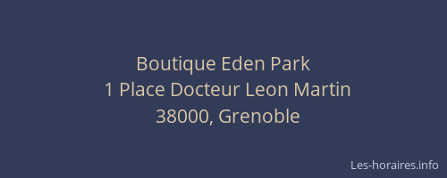 Boutique Eden Park