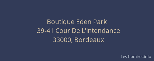 Boutique Eden Park