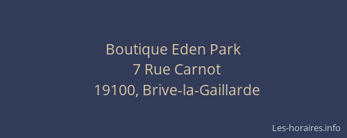 Boutique Eden Park