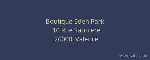 Boutique Eden Park