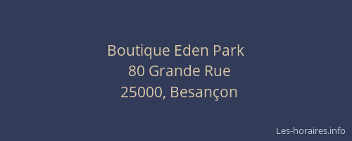 Boutique Eden Park