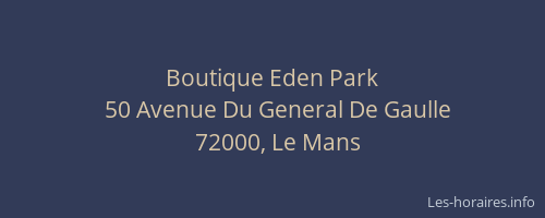 Boutique Eden Park