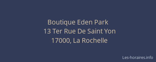 Boutique Eden Park