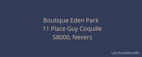 Boutique Eden Park