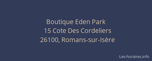 Boutique Eden Park