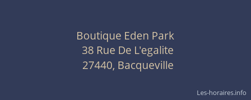 Boutique Eden Park