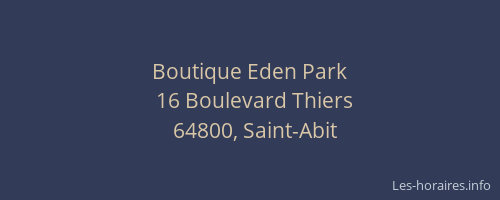 Boutique Eden Park