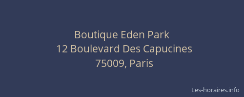 Boutique Eden Park