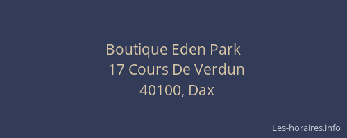 Boutique Eden Park