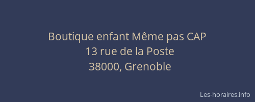 Boutique enfant Même pas CAP