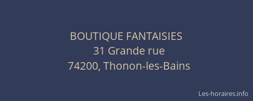 BOUTIQUE FANTAISIES