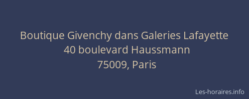 Boutique Givenchy dans Galeries Lafayette