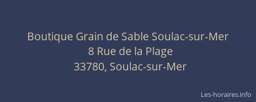 Boutique Grain de Sable Soulac-sur-Mer