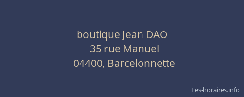 boutique Jean DAO