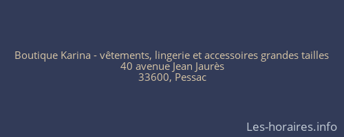 Boutique Karina - vêtements, lingerie et accessoires grandes tailles