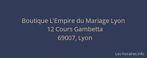 Boutique L'Empire du Mariage Lyon