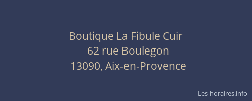 Boutique La Fibule Cuir