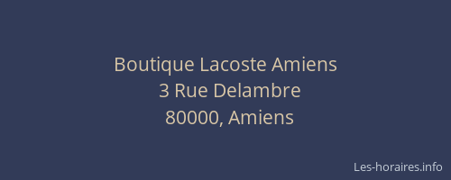 Boutique Lacoste Amiens