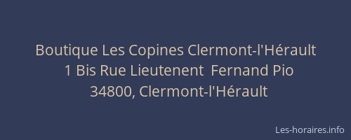 Boutique Les Copines Clermont-l'Hérault
