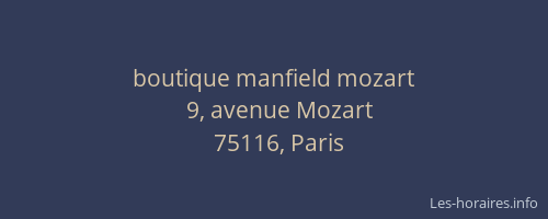 boutique manfield mozart