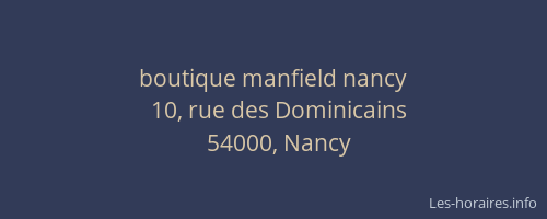boutique manfield nancy
