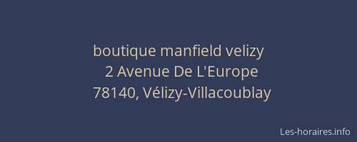 boutique manfield velizy