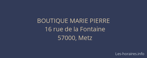 BOUTIQUE MARIE PIERRE