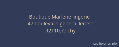 Boutique Marlene lingerie