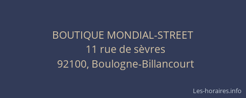 BOUTIQUE MONDIAL-STREET
