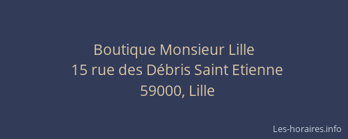 Boutique Monsieur Lille