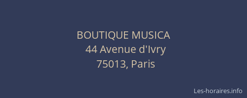 BOUTIQUE MUSICA