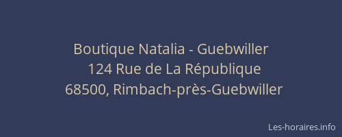 Boutique Natalia - Guebwiller