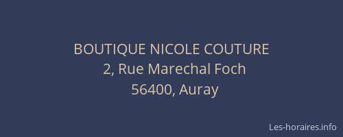 BOUTIQUE NICOLE COUTURE